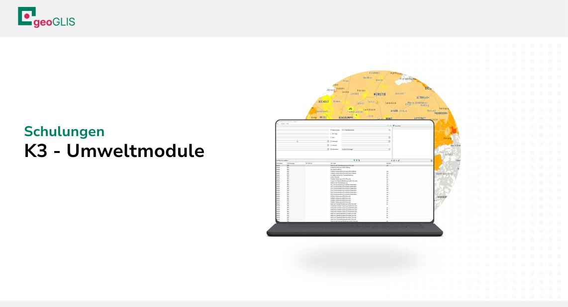 K3 Umweltmodule – Fachanwendung mit Umwelt- und Kartierungsdaten auf Laptop