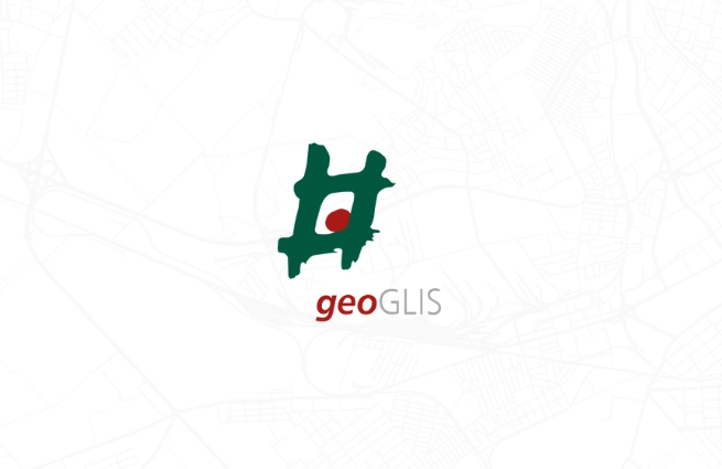 Logo von geoGLIS mit stilisiertem Kartenmotiv